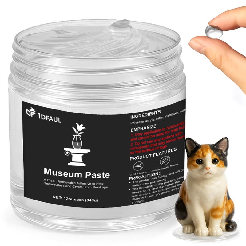 1DFAUL 12 oz Exhibits Fixing Gel for Museum, Removable Clear Museum Paste Putty Wax, Reusable & No Residue, Fixed Collection Artifacts and Decorations to Prevent Vibration, Falling - Image 1